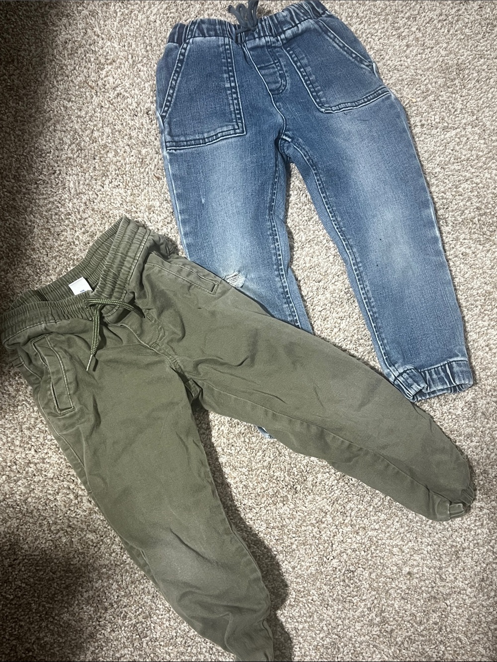 Cat and Jack Olive Green Drawstring Jogger Pants and Jeans 3T